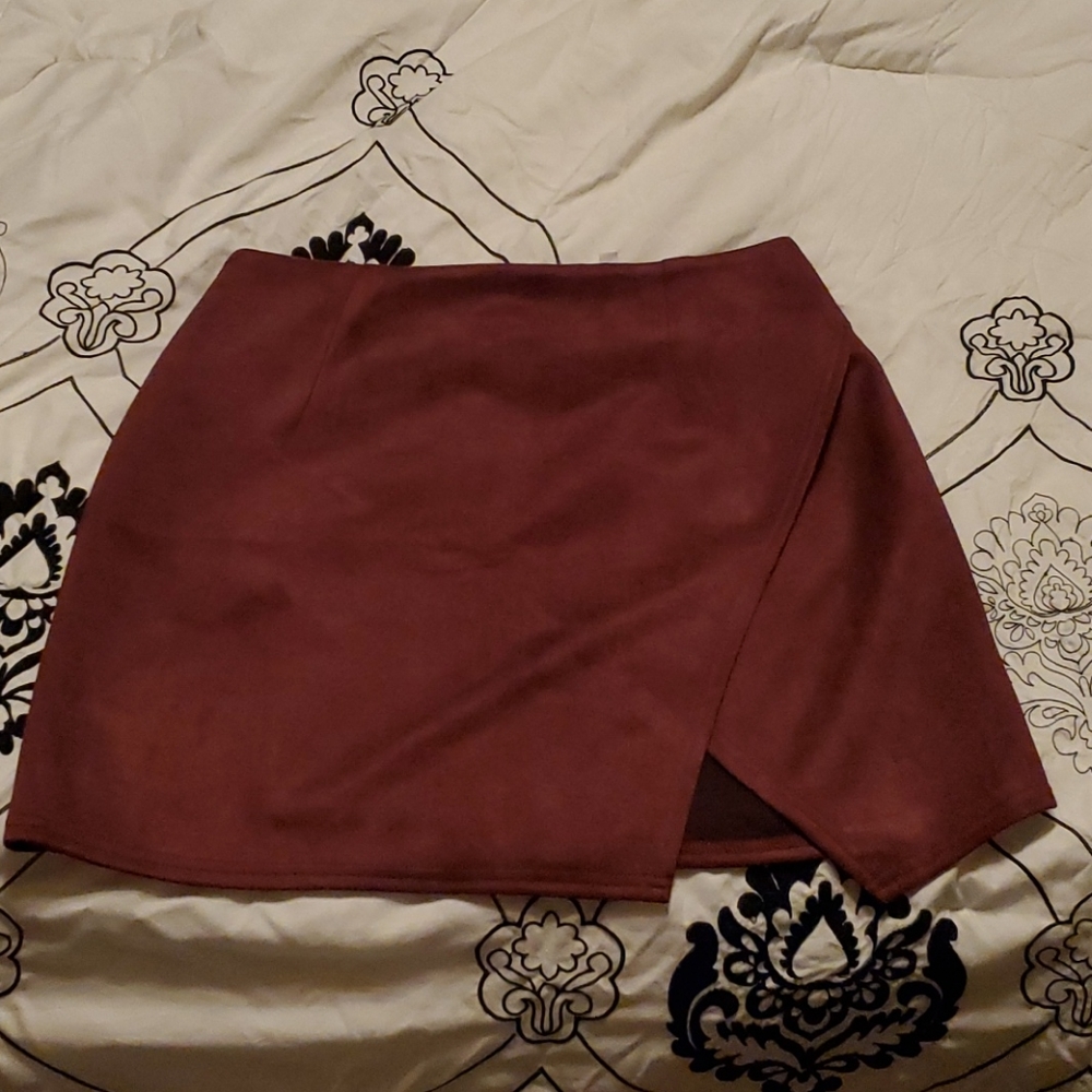 Maroon/Burgundy Suede Skirt